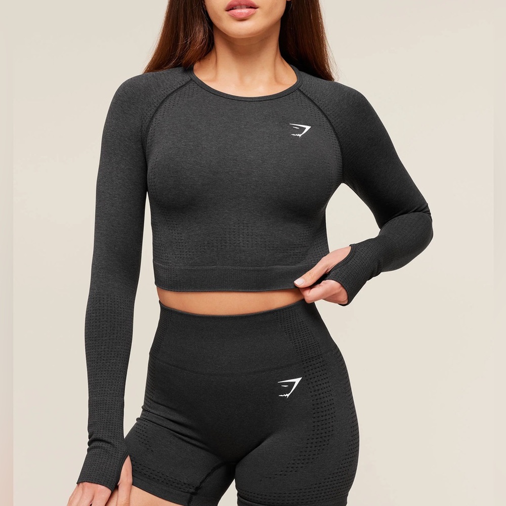 Gymshark Black Long Sleeve Crop Top